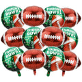 QIHOMPIB 12 Pcs Football Foil Balloons – 2 Styles for Parties, Tailgates & Stadium Decor