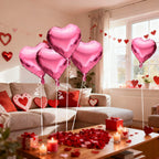 QIHOMPIB 15 Pink Heart Foil Balloons – 18in Valentine’s Day Decorations