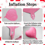 QIHOMPIB 15 Pink Heart Foil Balloons – 18in Valentine’s Day Decorations