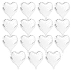 QIHOMPIB 15 PCS White Heart Balloons – 18 in Foil Valentines Decorations