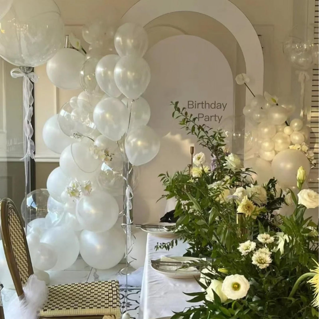 QIKOOLAA 120 Pack Pearl White Balloons – Bright 12in Royal White Latex for Birthday, Wedding & Baby Shower