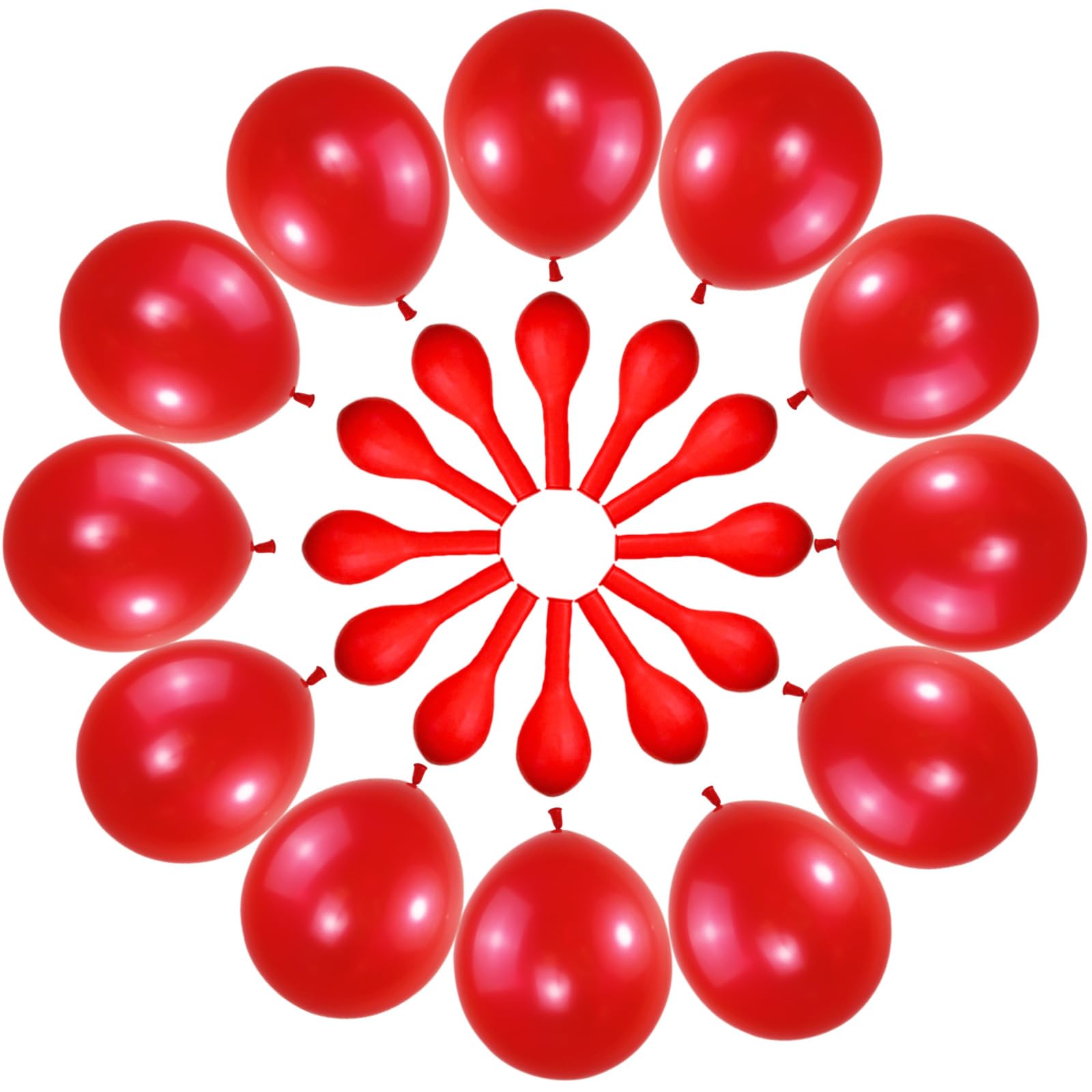 QIKOOLAA 120 Pack Pearl Red Balloons – 12 Inch Royal Red Latex Party Balloons