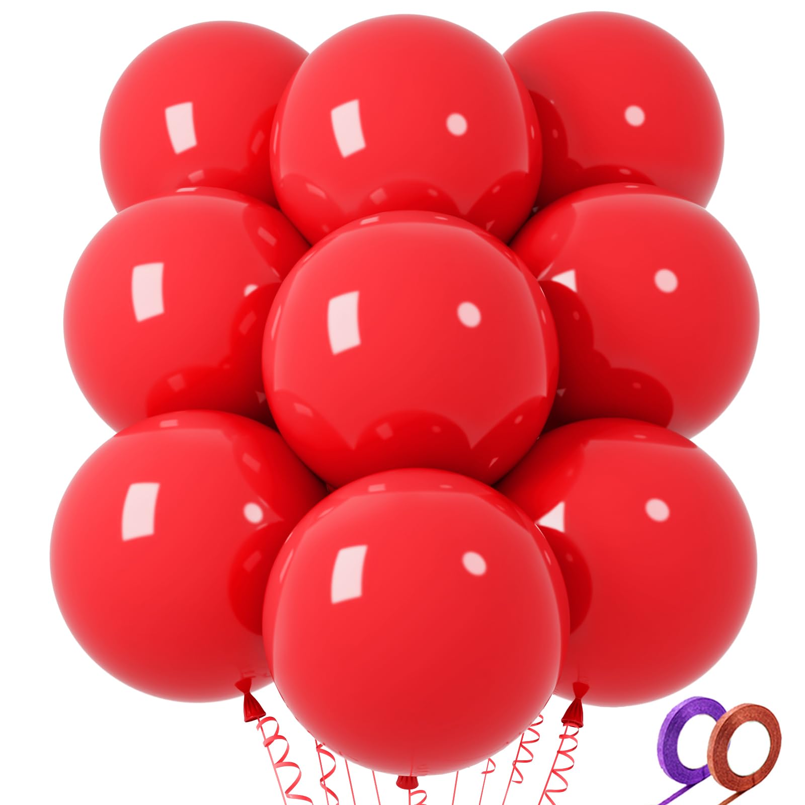 QIKOOLAA 32Pcs Red 18-Inch Latex Balloons – Large Party Decor for Birthdays & Weddings