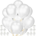 QIKOOLAA 120 Pack Pearl White Balloons – Bright 12in Royal White Latex for Birthday, Wedding & Baby Shower