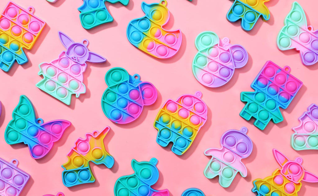 Qinline 24 Pack Unicorn Pop Fidget Toys with Gift Cards – Easter Kids Party Favors