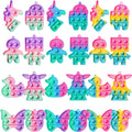 Qinline 24 Pack Unicorn Pop Fidget Toys with Gift Cards – Easter Kids Party Favors