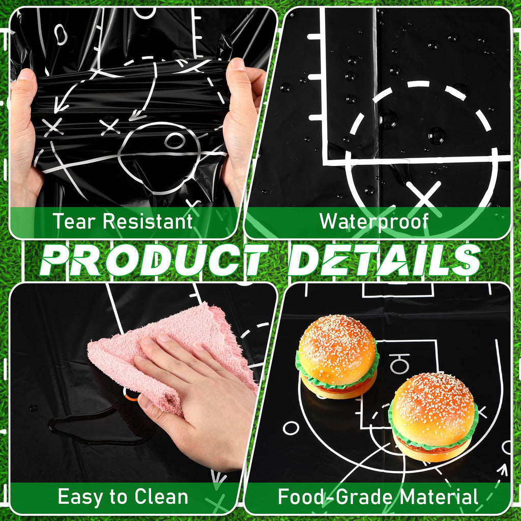 Qinyoung 4-Piece Basketball Tablecloth Set | Disposable PVC Covers 108 x 54 in