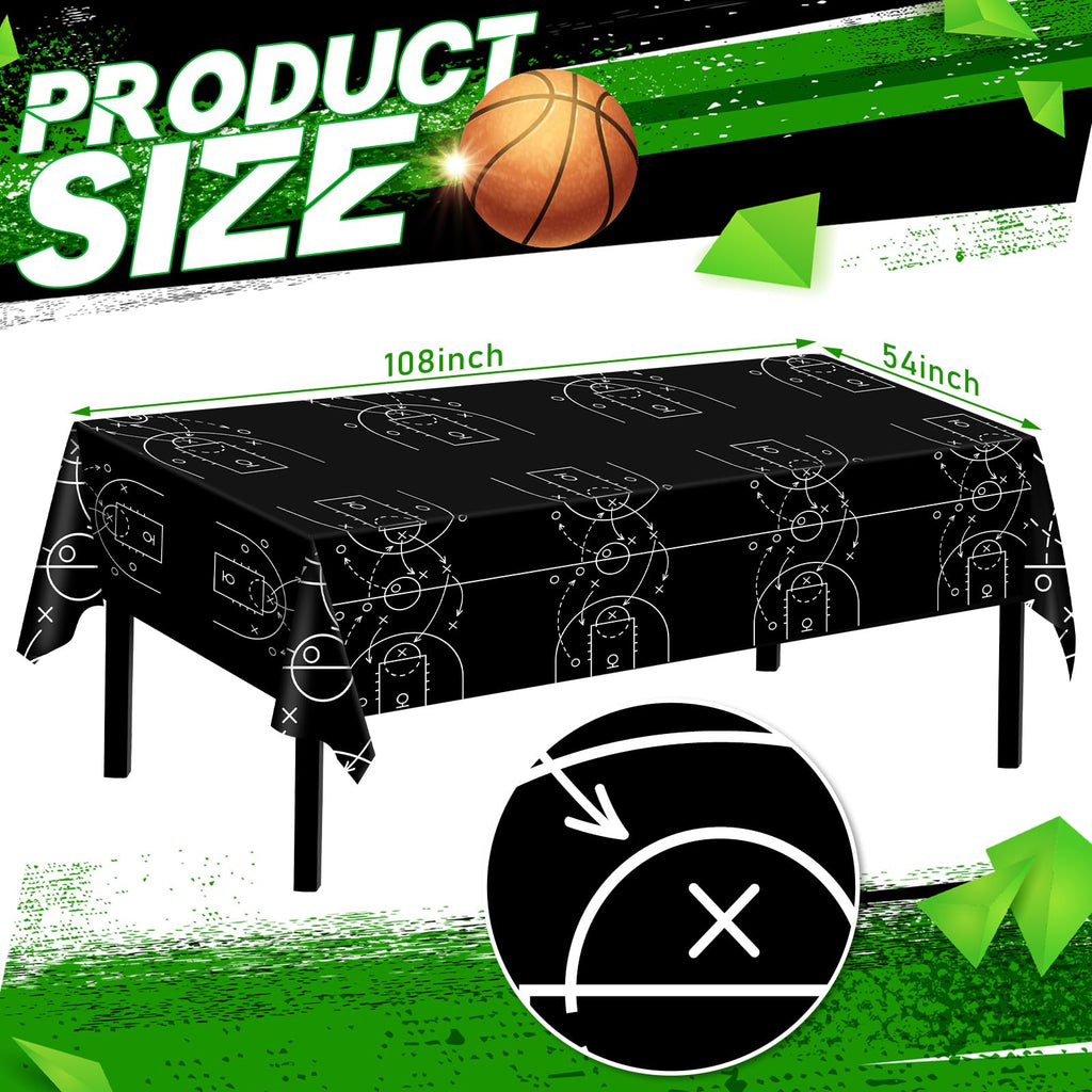 Qinyoung 4-Piece Basketball Tablecloth Set | Disposable PVC Covers 108 x 54 in