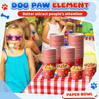 Qinyoung 24-Pack 8 oz Paw Print Ice Cream Cups with Lids – Red Dog Party Bowls