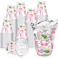 Qinyoung Masters Golf Party Cups 50-Pack | 12oz Pink Clear Disposable Cups