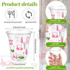 Qinyoung Masters Golf Party Cups 50-Pack | 12oz Pink Clear Disposable Cups