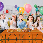 QIYANPAX 4-Piece Basketball Tablecloth Set — 54 x 108 in Plastic Table Covers for Parties