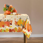 QIYANPAX 3 Pack Fall Pumpkin Tablecloths – 54 x 108 in