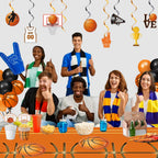 QIYANPAX 4-Piece Basketball Tablecloth Set — 54 x 108 in Plastic Table Covers for Parties
