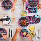 QIYANPAX 168Pcs Music Party Supplies – Disposable Tableware Set for 24 Guests