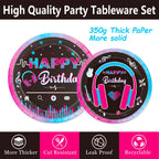 QIYANPAX 168Pcs Music Party Supplies – Disposable Tableware Set for 24 Guests