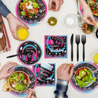 QIYANPAX 168Pcs Music Party Supplies – Disposable Tableware Set for 24 Guests