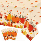 QIYANPAX 3 Pack Fall Pumpkin Tablecloths – 54 x 108 in