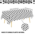 QIYANPAX 4-Piece Soccer Tablecloths | 54 x 108 in, Green Field & Classic Ball Patterns