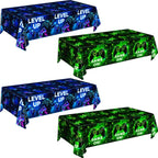 QIYANPAX 4-Pack Video Game Tablecloths – 54 x 108 in, Waterproof Party Decor