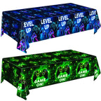 QIYANPAX 4-Pack Video Game Tablecloths – 54 x 108 in, Waterproof Party Decor