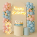 Qmraercu Pink & Blue Balloons – 50 Latex Balloons with Ribbon for Birthday, Baby Shower & Gender Reveal