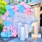 Qmraercu Pink & Blue Balloons – 50 Latex Balloons with Ribbon for Birthday, Baby Shower & Gender Reveal