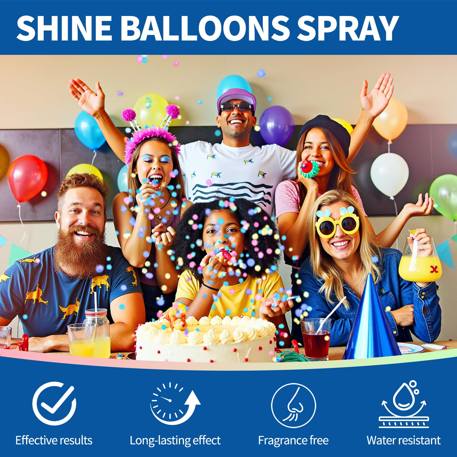 QONS Balloon Shine Spray 8.45oz – Glossy Latex Balloons for Parties & Events