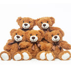 Quaakssi Teddy Bears Bulk — 5-Pack, 13.5-Inch Plush Toys for Kids, Gifts, and Party Decor
