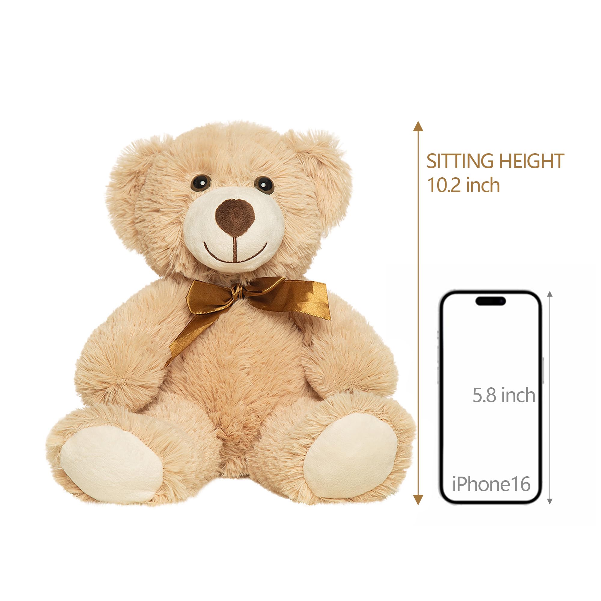 Quaakssi Teddy Bears Bulk — 5-Pack, 13.5-Inch Plush Toys for Kids, Gifts, and Party Decor