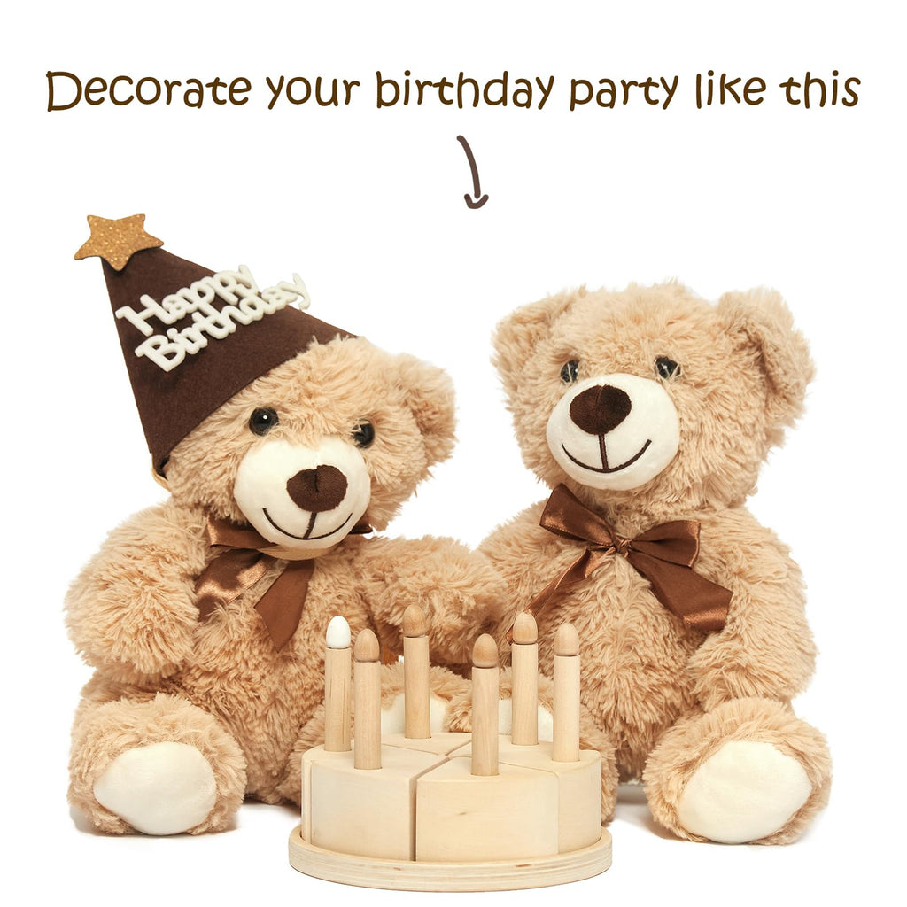 Quaakssi Teddy Bears Bulk — 5-Pack, 13.5-Inch Plush Toys for Kids, Gifts, and Party Decor