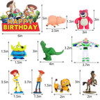 Queediz 9Pack Story Action Figures with Cake Topper – Cartoon Cupcake Toppers for Parties