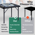 Queensell Folding Game Table with Double-Sided Mat — 35 x 35 Inches, Portable with Storage Bag