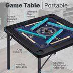 Queensell Folding Game Table with Double-Sided Mat — 35 x 35 Inches, Portable with Storage Bag