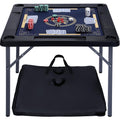 Queensell Folding Game Table with Double-Sided Mat — 35 x 35 Inches, Portable with Storage Bag