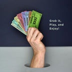 Queensell Play Money for Monopoly – 480 Bills, 60 per Denomination, Double-Sided, 4x2 in