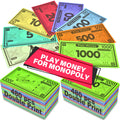 Queensell Play Money for Monopoly – 480 Bills, 60 per Denomination, Double-Sided, 4x2 in