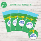 QUERICKY 4 Pack Golf Tablecloths — 51x87in Disposable Waterproof Table Covers for Golf Parties