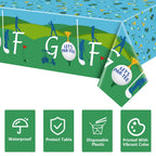 QUERICKY 4 Pack Golf Tablecloths — 51x87in Disposable Waterproof Table Covers for Golf Parties