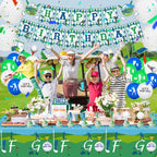 QUERICKY 4 Pack Golf Tablecloths — 51x87in Disposable Waterproof Table Covers for Golf Parties