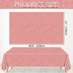 QUERICKY 4 Pack Pink Rose Gold Tablecloths | 87x51 in Sequin Plastic Cover
