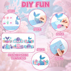 Qyeahkj 24 Pcs Mermaid Birthday Crowns DIY Craft Kit – Under the Sea Ocean Theme Party Favors for Kids