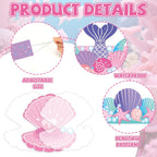 Qyeahkj 24 Pcs Mermaid Birthday Crowns DIY Craft Kit – Under the Sea Ocean Theme Party Favors for Kids