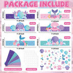 Qyeahkj 24 Pcs Mermaid Birthday Crowns DIY Craft Kit – Under the Sea Ocean Theme Party Favors for Kids