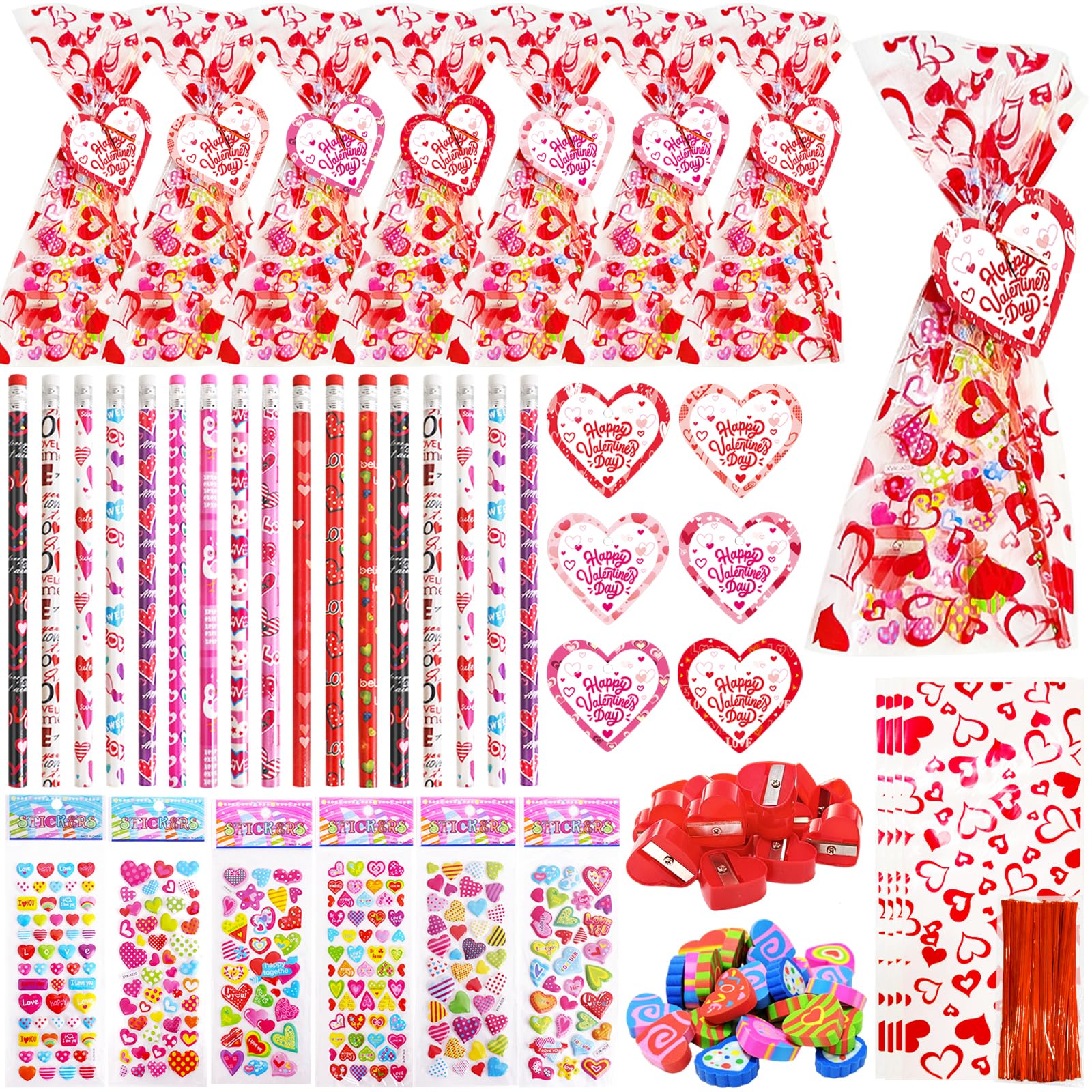 Qyyiguf 216Pcs Valentines Day Stationery Kit – 36 Sets for Classmates & Party Favors
