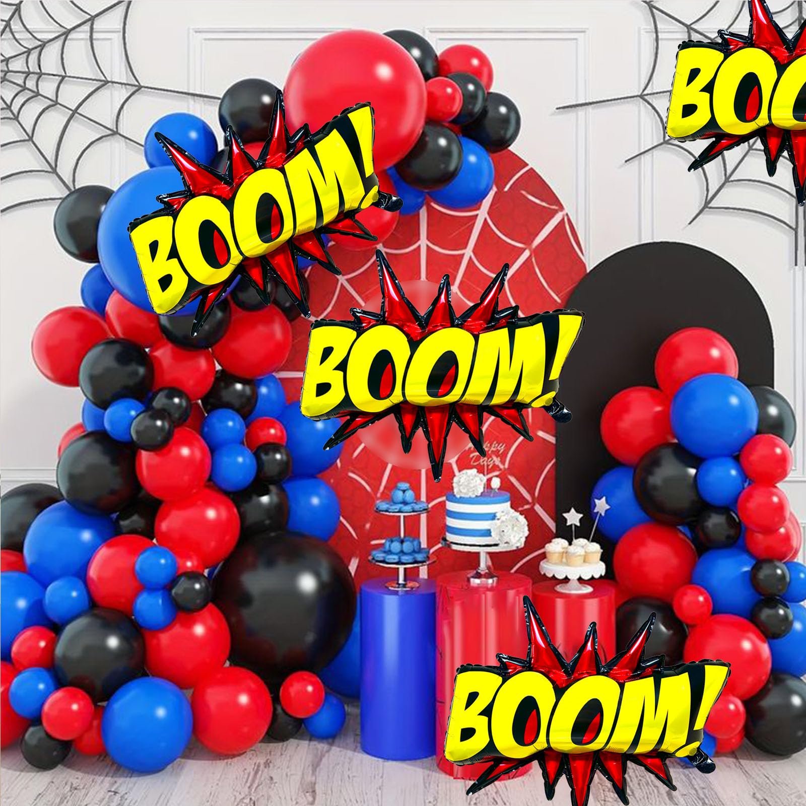 QZCPGP 4Pcs Superhero Balloons – Giant Foil Hero Party Decor for Kids Birthday