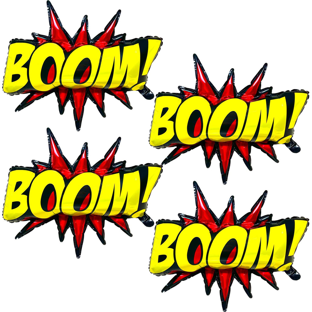 QZCPGP 4Pcs Superhero Balloons – Giant Foil Hero Party Decor for Kids Birthday