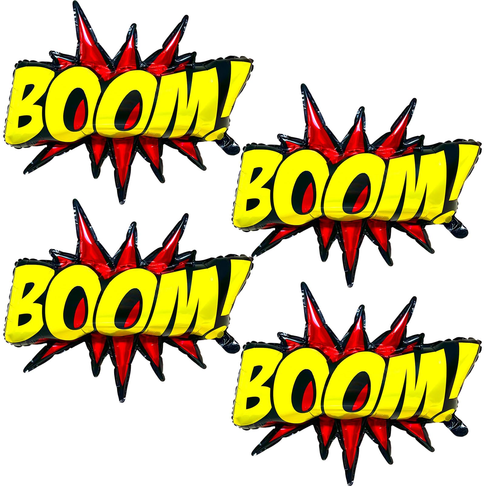 QZCPGP 4Pcs Superhero Balloons – Giant Foil Hero Party Decor for Kids Birthday