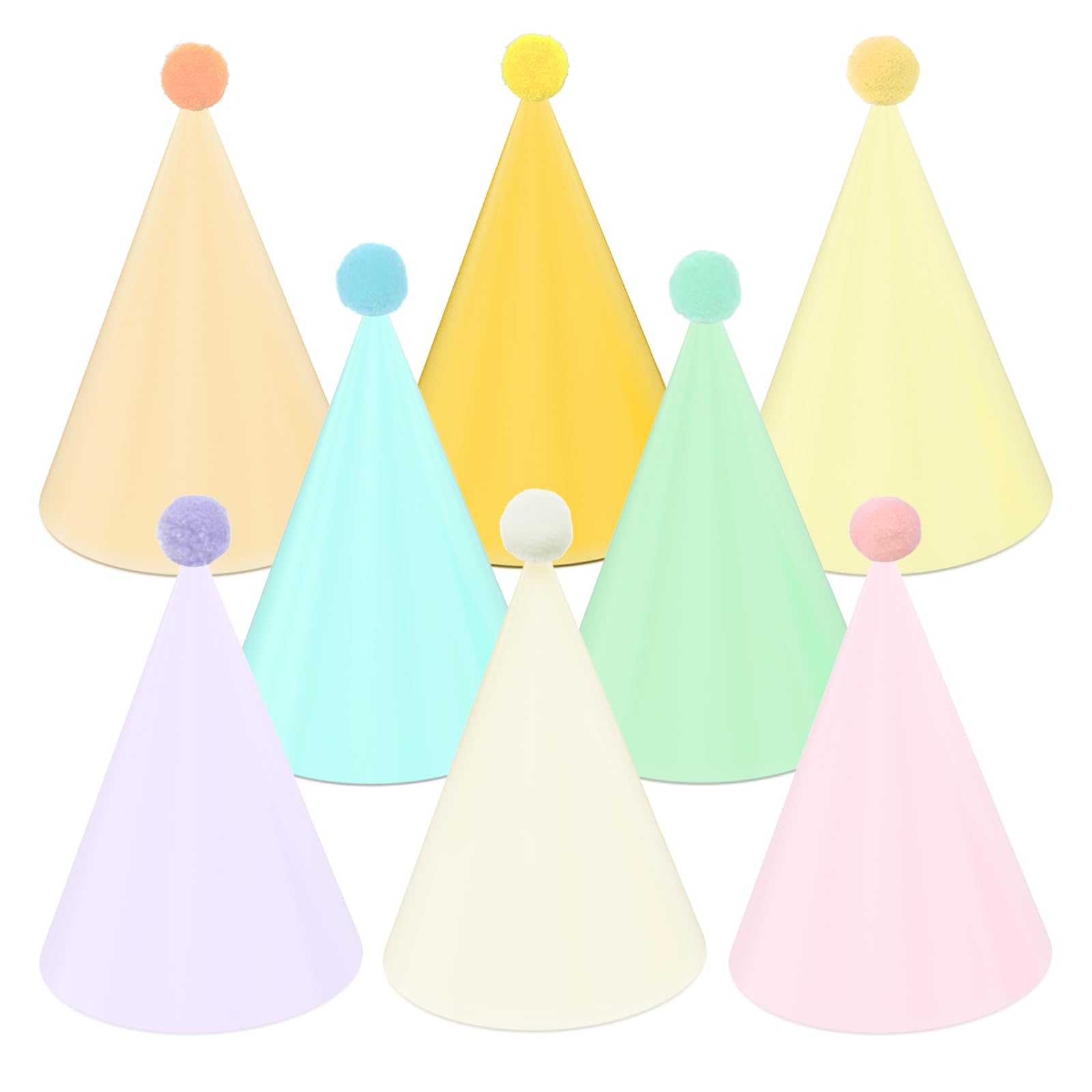QZV 24 Pack Pastel Birthday Hats 

8-Color Cone Party Hats