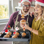QZYL 24 Pcs Christmas Cupcake Toppers – Santa, Snowman, Bells & Gingerbread Cake Picks